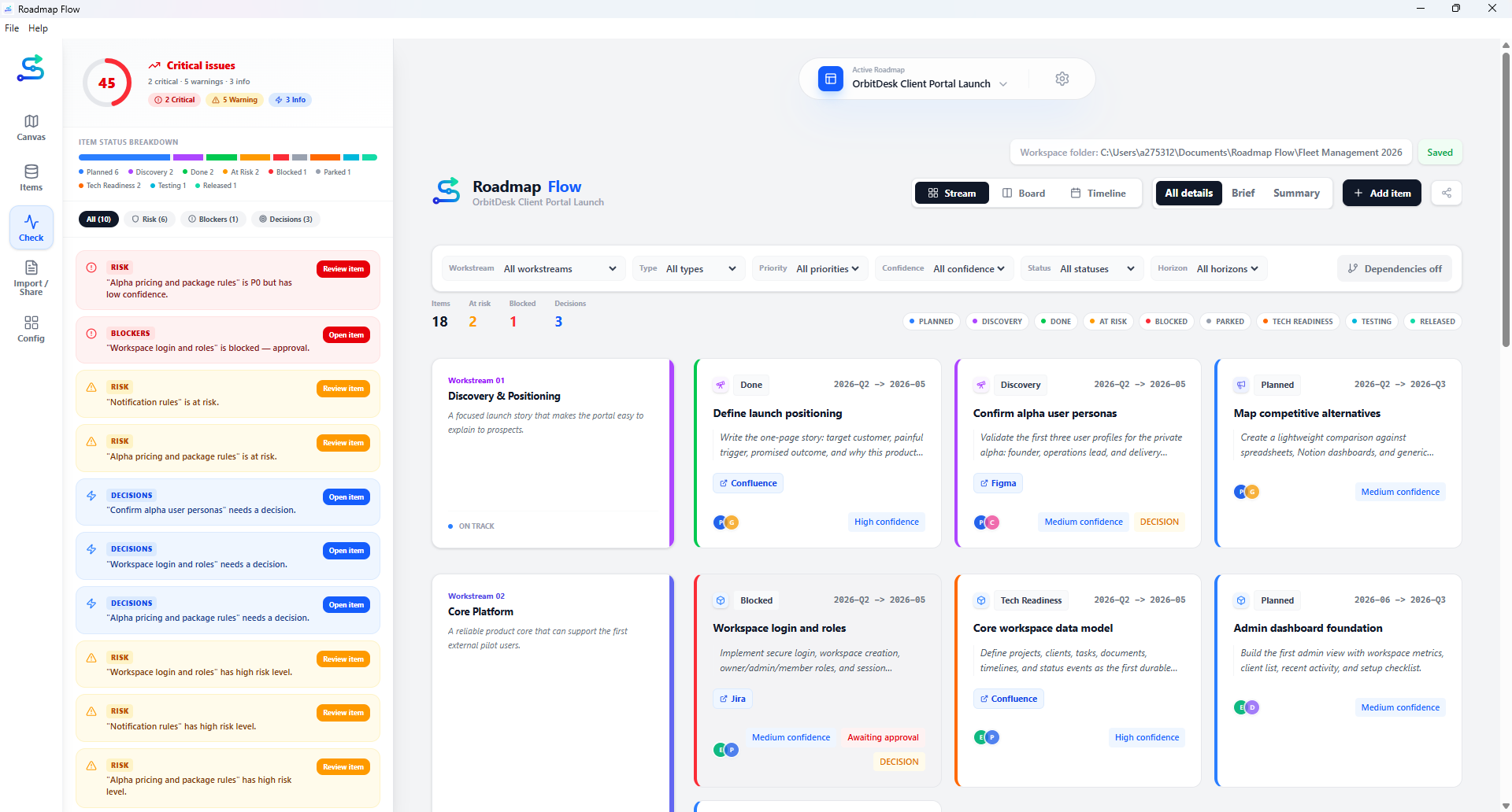 Roadmap Flow Board View preview